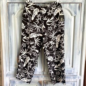 David Brooks Black and Cream Linen Blend Pants